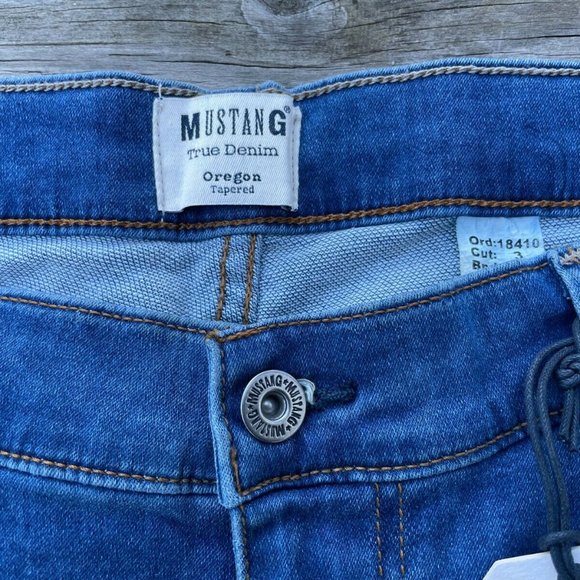 Mustang True Denim Men Jeans Blue Denim OREGON Tapered Slim Fit Jeans Size 38X30 - Picture 4 of 10